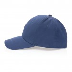 Gorra de algodón reciclado 6 paneles con cierre de velcro 190 g/m2 color azul marino tercera vista