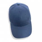 Gorra de algodón reciclado 6 paneles con cierre de velcro 190 g/m2 color azul marino sexta vista
