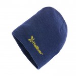 Gorros de invierno eco diseño clásico color azul marino vista con logo