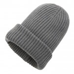 Gorro de invierno de materiales sostenibles color gris oscuro tercera vista