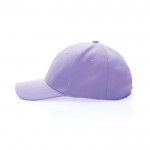 Gorra de algodón reciclado de 6 paneles y trazador AWARE™ 280 g/m2 color lila tercera vista