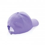 Gorra de algodón reciclado de 6 paneles y trazador AWARE™ 280 g/m2 color lila quinta vista