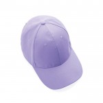 Gorra de algodón reciclado de 6 paneles y trazador AWARE™ 280 g/m2 color lila sexta vista