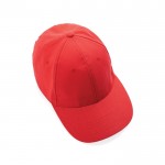 Gorra de algodón reciclado de 6 paneles y trazador AWARE™ 280 g/m2 color rojo sexta vista