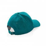 Gorra de algodón reciclado de 6 paneles y trazador AWARE™ 280 g/m2 color verde quinta vista