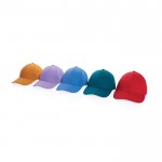 Gorra de algodón reciclado de 6 paneles y trazador AWARE™ 280 g/m2 color verde vista general