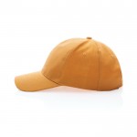 Gorra de algodón reciclado de 6 paneles y trazador AWARE™ 280 g/m2 color naranja tercera vista