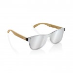 Gafas de sol eco con patillas de bambú y lentes espejo UV400 color marrón