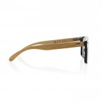 Gafas de sol eco con patillas de bambú y lentes espejo UV400 color marrón tercera vista