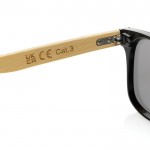 Gafas de sol eco con patillas de bambú y lentes espejo UV400 color marrón quinta vista