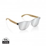 Gafas de sol eco con patillas de bambú y lentes espejo UV400 color marrón