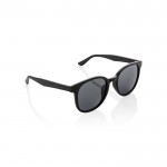 Gafas solares retro de fibra de paja de trigo y protección UV400 color negro