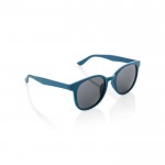 Gafas solares retro de fibra de paja de trigo y protección UV400 color azul