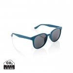 Gafas solares retro de fibra de paja de trigo y protección UV400 color azul