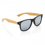 Gafas de sol de plástico reciclado y bambú color negro