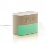 Reloj despertador eco con luz gradual y paisajes sonoros relajantes color beige tercera vista