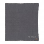 Manta personalizada tejida color gris oscuro vista con logo