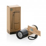 Linterna de bambú y plástico reciclado de 20M de distancia color marrón vista con caja