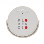 Lámpara de mesa de plástico reciclado con 3 modos de brillo IPX4 color gris vista con logo