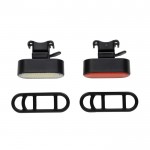 Set de dos luces de bici de plástico reciclado con 5 modos de luz color negro cuarta vista
