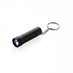 Llavero linterna de aluminio reciclado con LED y 15 lúmenes color negro