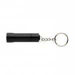 Llavero linterna de aluminio reciclado con LED y 15 lúmenes color negro segunda vista