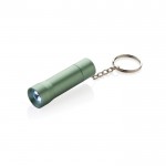 Llavero linterna de aluminio reciclado con LED y 15 lúmenes color verde