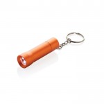 Llavero linterna de aluminio reciclado con LED y 15 lúmenes color naranja