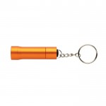 Llavero linterna de aluminio reciclado con LED y 15 lúmenes color naranja segunda vista