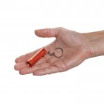 Llavero linterna de aluminio reciclado con LED y 15 lúmenes color naranja cuarta vista