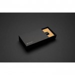 Linterna llavero recargable y ultra brillante con LED Gearx color negro vista con caja