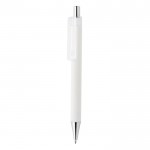 Bolígrafos promocionales con punta de cromo color blanco