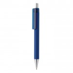 Bolígrafos promocionales con punta de cromo color azul marino