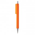 Bolígrafos promocionales con punta de cromo color naranja