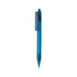 Bolígrafos publicitarios transparentes RPET color azul