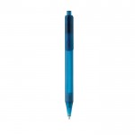 Bolígrafos publicitarios transparentes RPET color azul segunda vista