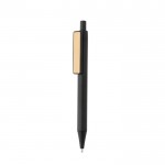 Bolígrafos de colores con clip de bambú color negro