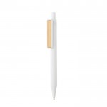 Bolígrafos de colores con clip de bambú color blanco