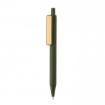 Bolígrafos de colores con clip de bambú color verde