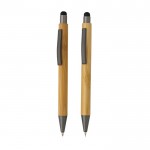 Set de bolígrafo y lápiz de bambú en caja color madera tercera vista