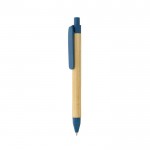 Bolígrafos personalizados de papel reciclado color azul