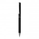 Bolígrafo elegante de aluminio reciclado con tinta azul Dokumental® color negro