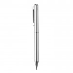 Bolígrafo elegante de aluminio reciclado con tinta azul Dokumental® color plateado segunda vista