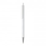 Bolígrafo moderno de aluminio reciclado con tinta azul Dokumental® color blanco