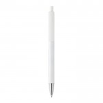 Bolígrafo moderno de aluminio reciclado con tinta azul Dokumental® color blanco tercera vista