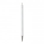 Bolígrafo moderno de aluminio reciclado con tinta azul Dokumental® color blanco cuarta vista