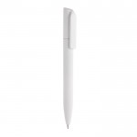 Mini bolígrafo ecológico con giro y tinta azul Dokumental® color blanco