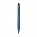 Bolígrafo de aluminio reciclado con lápiz óptico y tinta azul color azul real