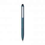 Bolígrafo de aluminio reciclado con lápiz óptico y tinta azul color azul real segunda vista