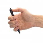 Bolígrafo de plástico reciclado antiestrés tinta azul Dokumental® color negro segunda vista